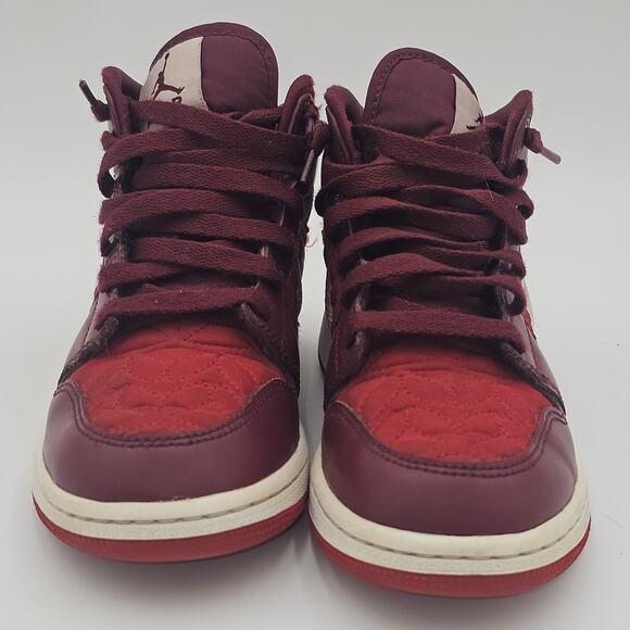 NIKE AIR JORDAN 1 MID SE (GS) GYM RED-PINK FOAM SZ 3.5Y-WOMENS SZ 5 [AV5174-600] - Picture 6 of 12
